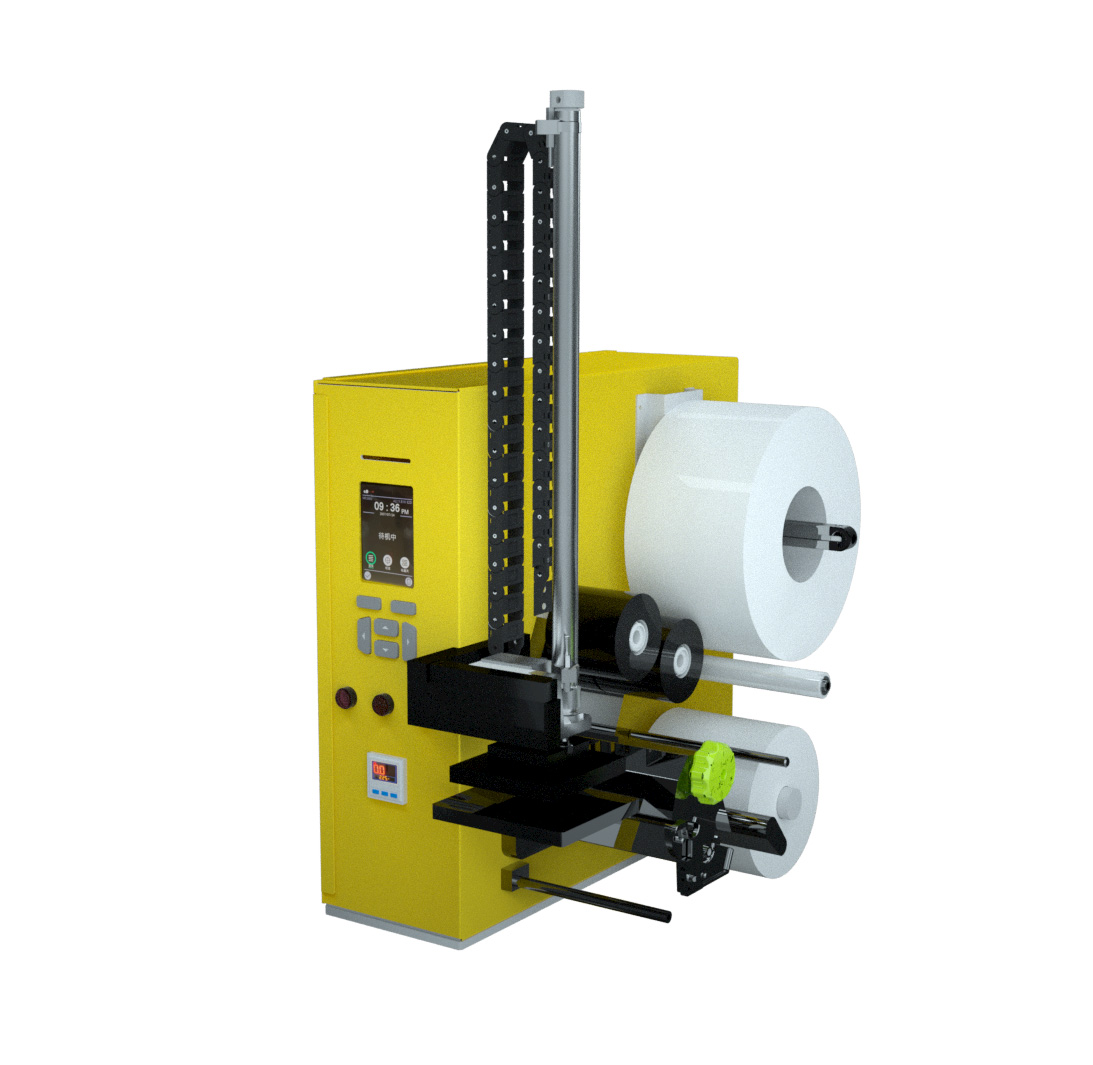 工業(yè)實時打印貼標機AITGM A700系列應用于包裝產線貼標